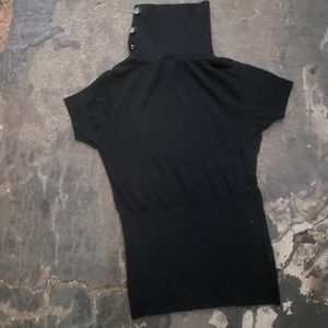 Black Short-Sleeved Turtleneck